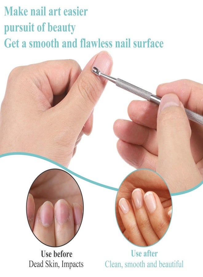 Alrhso Loop Circle Tool Nail Loop Tool Russian Manicure Loops Stainless Steel Nail Pusher Scraper Cuticle Remover Dual Ended Cuticle Pusher with Sanding Pads, 5 Sheets Sandpaper Nails Dead Skin Remover - Image 5